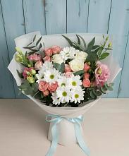 Букет цветов из:  Розы, Лизиантусы и Хризантемы в Челно-Вершины