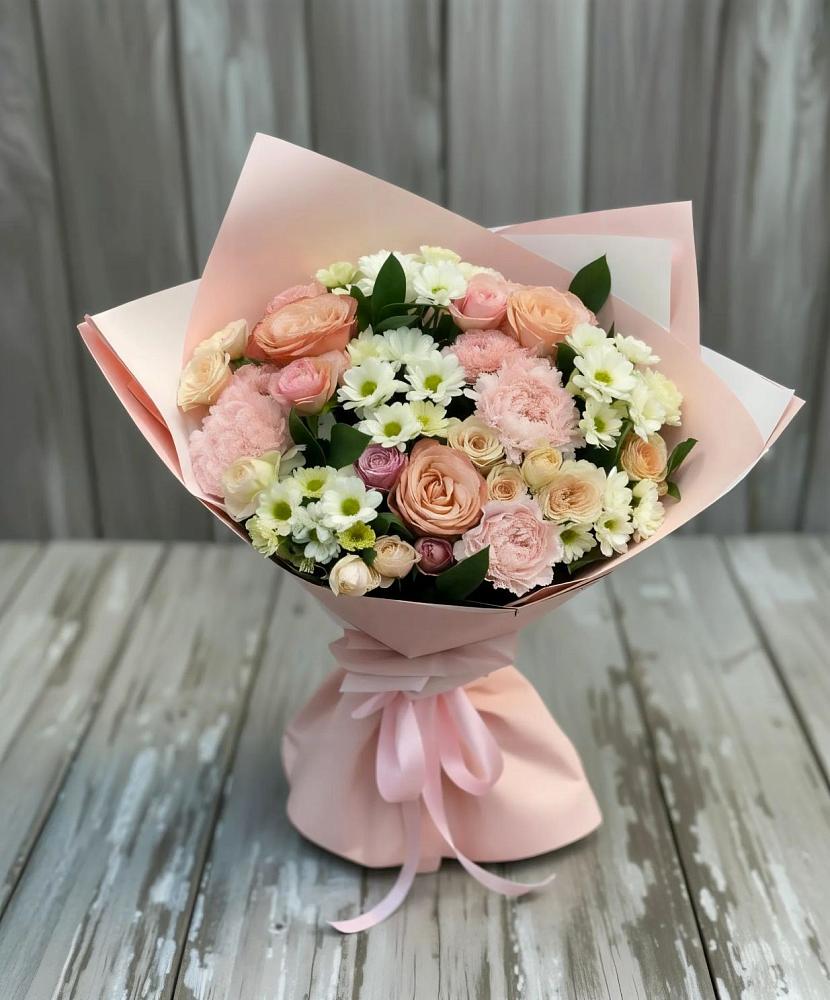 Букет цветов из: Гвоздики, Розы и Хризантемы в Челно-Вершины