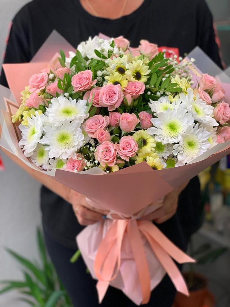 Букет цветов из: Розы и Хризантемы в Челно-Вершины