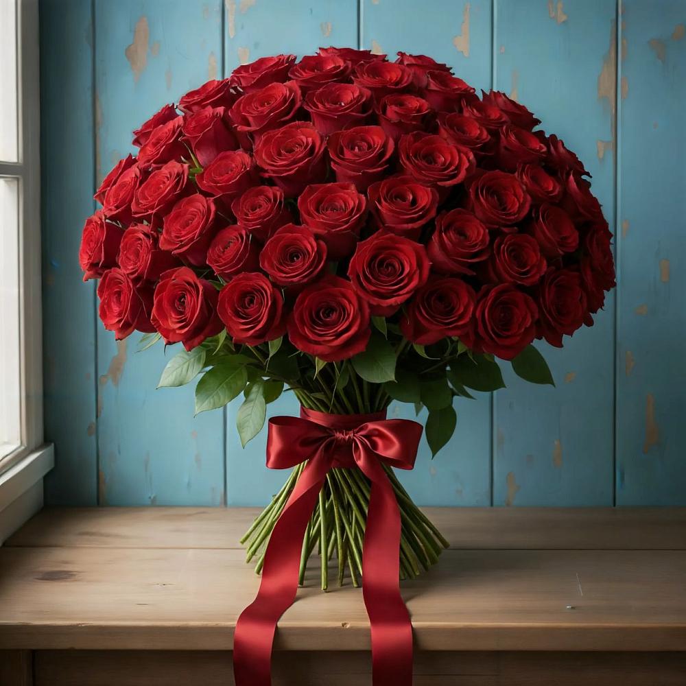 Букет Красные розы Блэк Меджик в Челно-Вершины