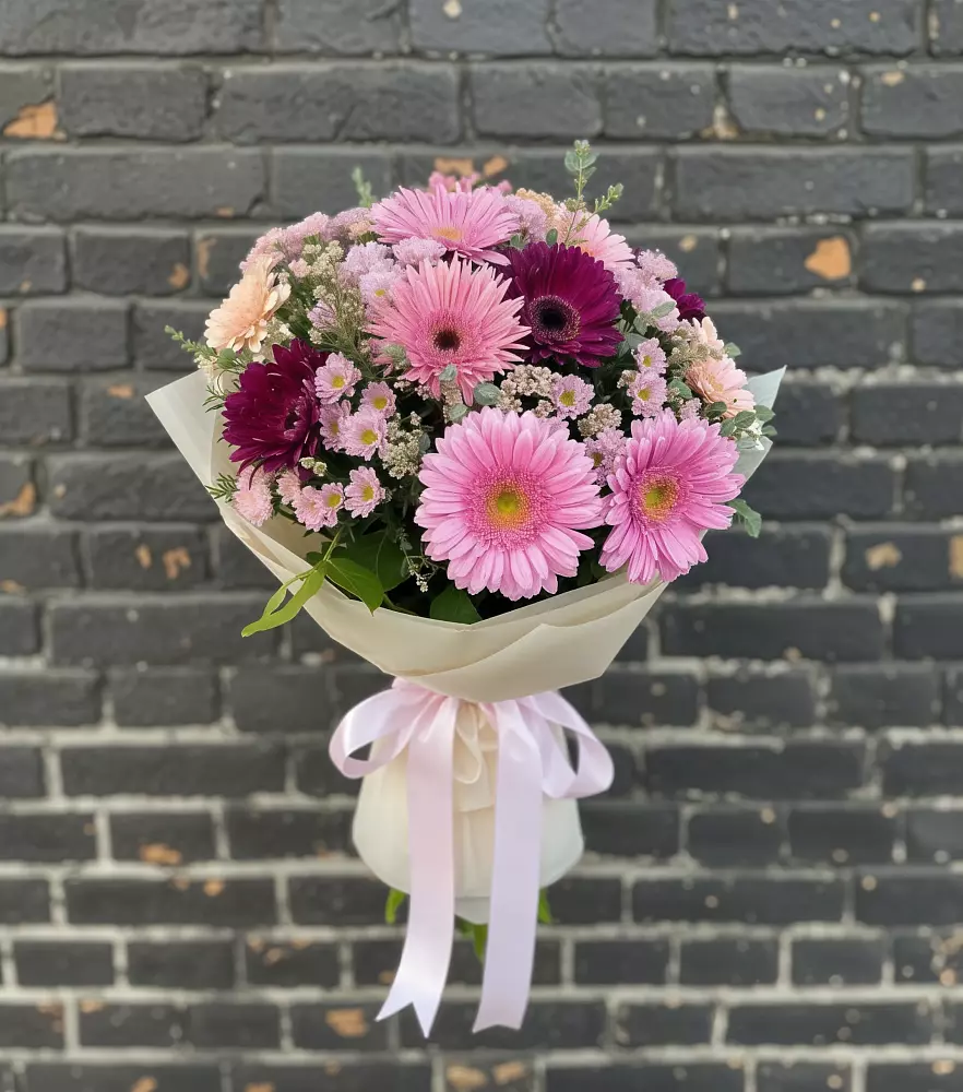 Букет цветов из: Герберы и Хризантемы в Челно-Вершины