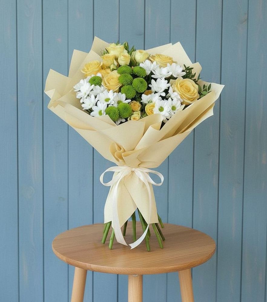 Букет цветов из: Хризантемы и Розы в Челно-Вершины