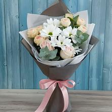 Букет цветов из:  Хризантемы и Розы в Челно-Вершины
