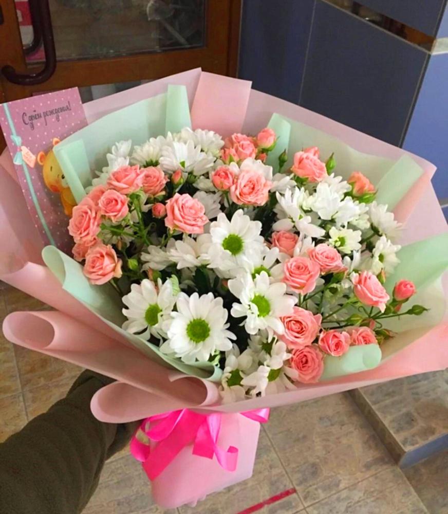 Букет цветов из: Розы и Хризантемы в Челно-Вершины