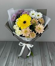 Букет цветов из:  Розы, Герберы и Хризантемы в Челно-Вершины