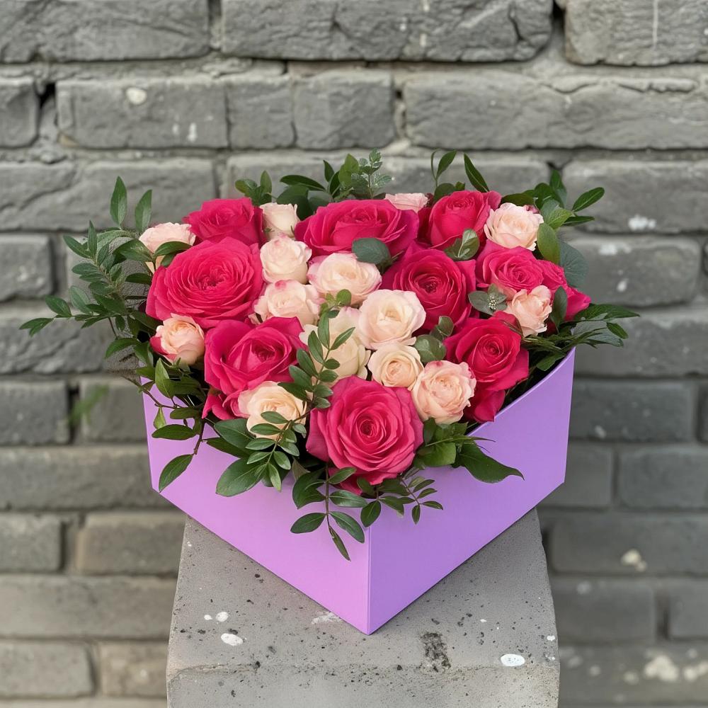 Цветочная композиция из Розы в коробке в Челно-Вершины