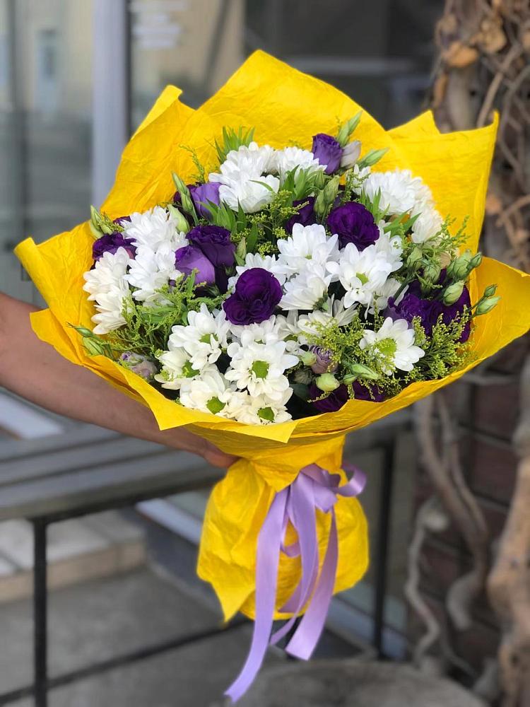 Букет цветов из: Ирисы, Хризантемы и Ромашки в Челно-Вершины