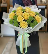 Букет цветов из:  Хризантемы и Розы в Челно-Вершины