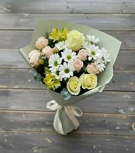 Букет цветов из:  Альстромерии, Розы и Хризантемы в Челно-Вершины