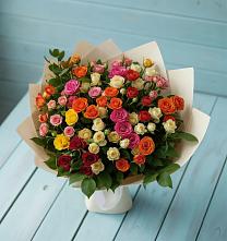Букет Микс из разноцветных кустовых роз #REPLACE_PRED# Челно-Вершины